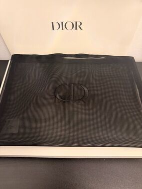 Dior Black Mesh CD Logo Pouch